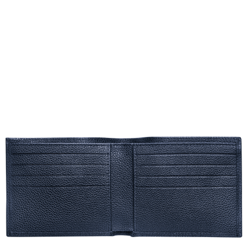 Blue Women's Longchamp Le Foulonné Leather Wallets | 9821374-AS - Exclusive Outlet Sale