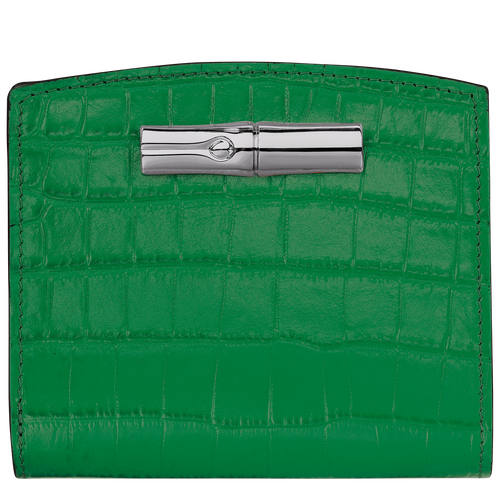 Green Women's Longchamp Roseau Leather Wallets | 8236149-TD - Exclusive Outlet Sale