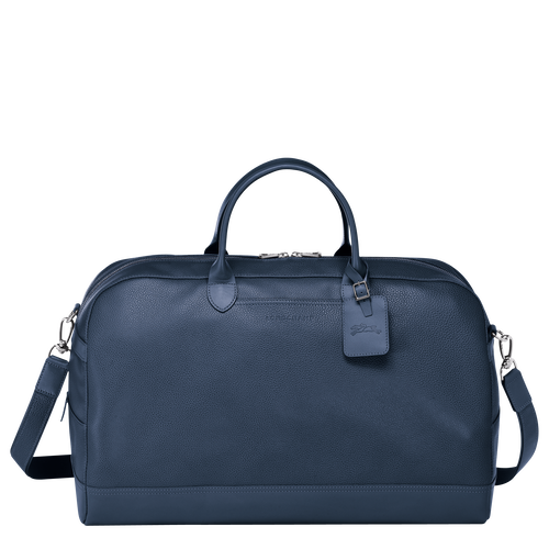 Blue Men's Longchamp Le Foulonné L Leather Travel Bags | 1043692-YG