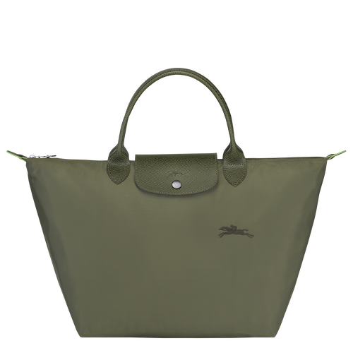 Green Women's Longchamp Le Pliage Green M Canvas, Recycled canvas Top-handle Bags | 2785410-HG