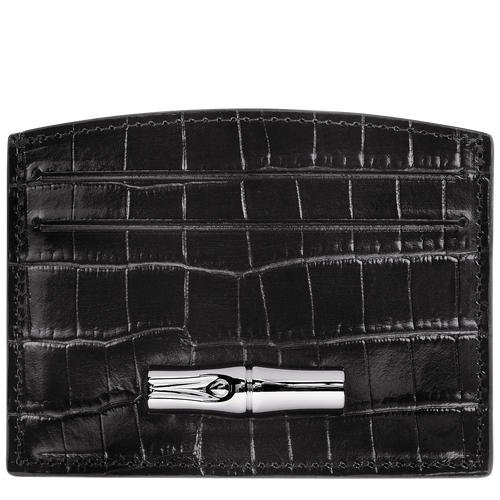 Black Women's Longchamp Roseau Leather Cardholders | 3742856-RK