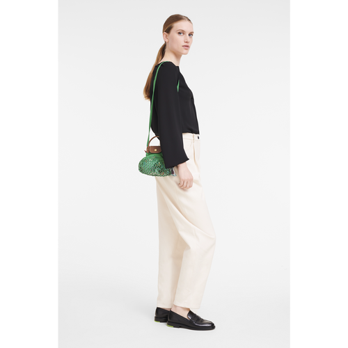 Green Women's Longchamp Le Pliage Filet XS Canvas Pouches | 1083265-JM