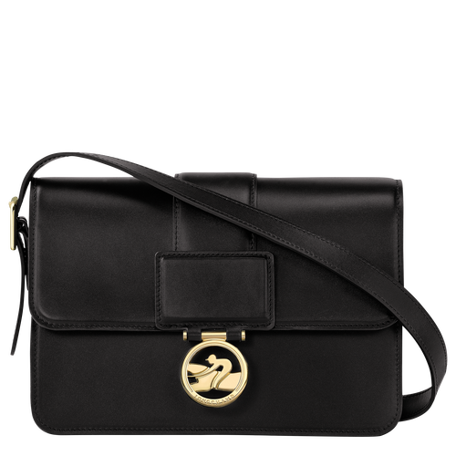 Black Women's Longchamp Box-Trot M Leather Crossbody Bags | 6492170-BG
