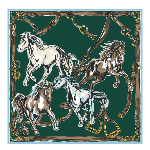 Green Women's Longchamp Fall-Winter 2022 Collection Silk Silk Scarves | 1704259-ID