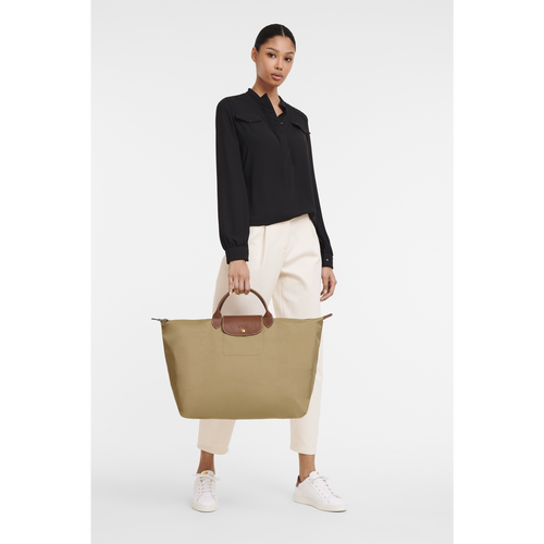 Beige Women's Longchamp Le Pliage Original L Canvas, Recycled canvas Travel Bags | 7904386-UT