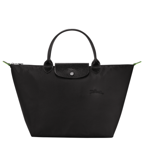 Black Women's Longchamp Le Pliage Green M Canvas, Recycled canvas Top-handle Bags | 8657210-EV