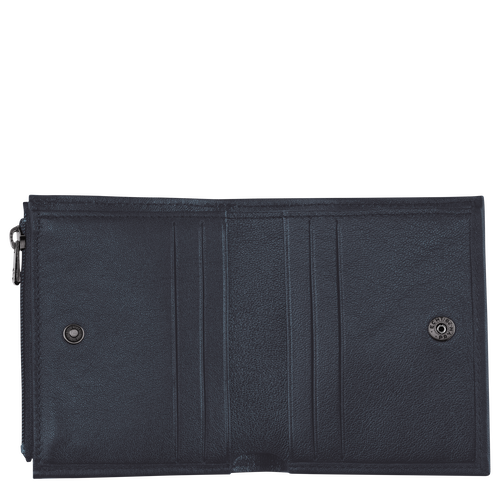 Blue Women's Longchamp 3D Leather Compact Wallets | 9853260-PT