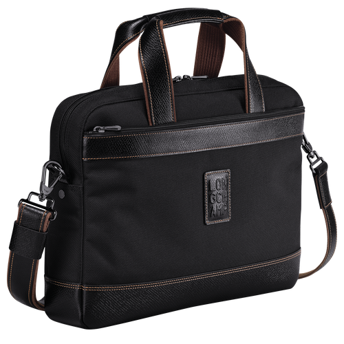 Black Men's Longchamp Boxford S Canvas Briefcase | 9721583-XF