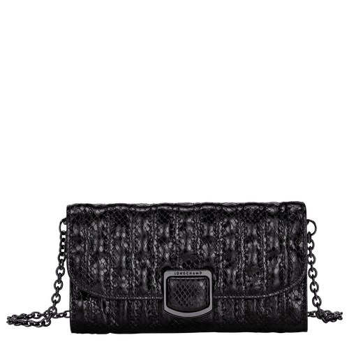 Black Women's Longchamp Brioche Serpent Leather Wallets On Chain | 2698315-WQ