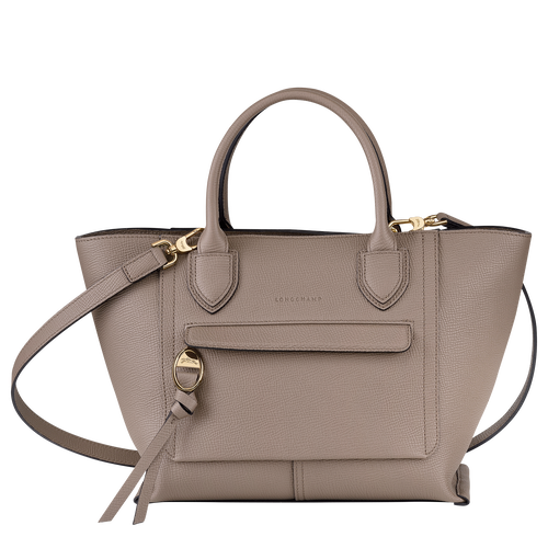 Beige Women's Longchamp Mailbox M Leather Top-handle Bags | 6528730-XK