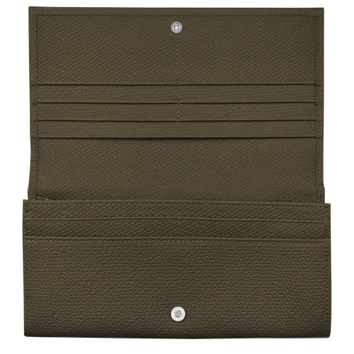 Green Women's Longchamp Long continental Roseau Leather Wallets | 0814352-SA - Exclusive Outlet Sale