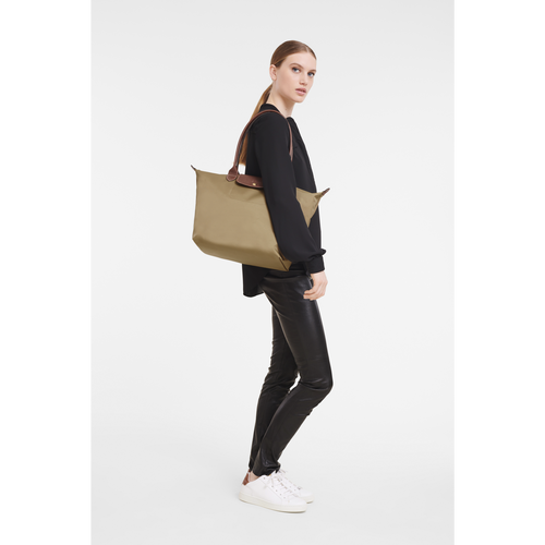 Beige Women's Longchamp Le Pliage Original L Canvas, Recycled canvas Shoulder Bags | 7269103-XZ
