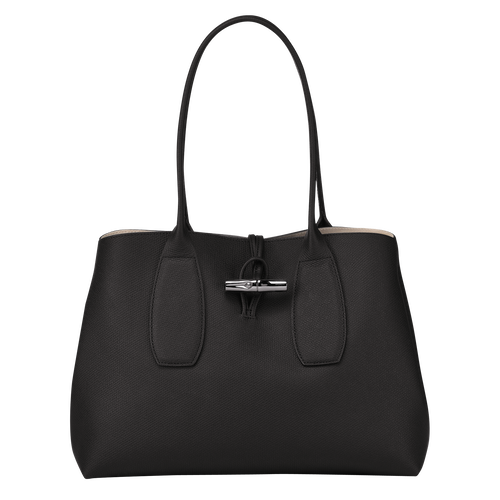 Black Women's Longchamp Roseau Leather Shoulder Bags | 2985746-HT
