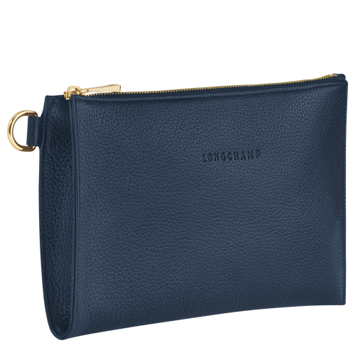 Blue Men's Longchamp Le Foulonné Leather Pouches | 8706492-YD