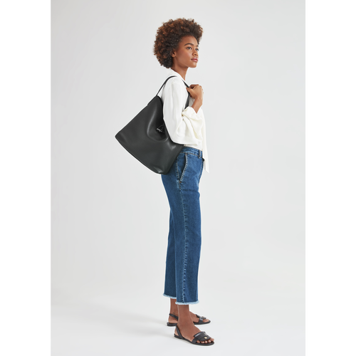 Blue Women's Longchamp Roseau Essential Leather Shoulder Bags | 0596172-FR