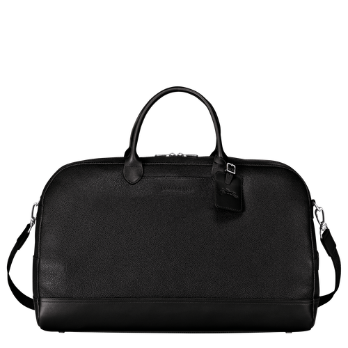 Black Men's Longchamp Le Foulonné L Leather Travel Bags | 5329180-XK