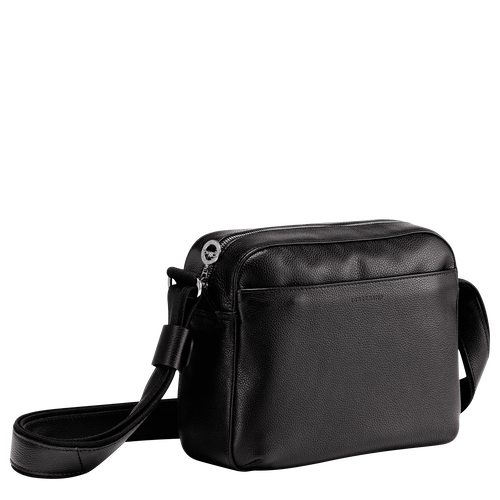 Black Men's Longchamp Le Foulonné Leather Crossbody Bags | 0214385-AU