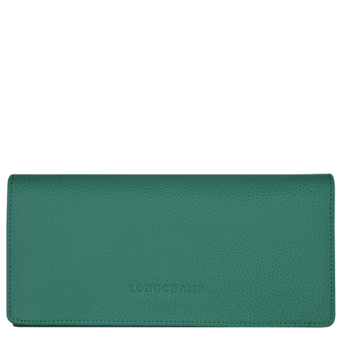 Green Women's Longchamp Long continental Le Foulonné Leather Wallets | 3897645-MN - Exclusive Outlet Sale