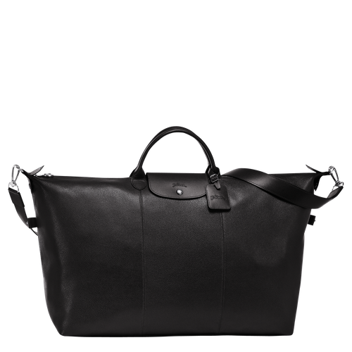 Black Men's Longchamp Le Foulonné L Leather Travel Bags | 3906748-TJ