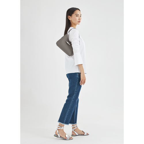 Grey Women's Longchamp Roseau XS Leather Shoulder Bags | 8645317-IZ