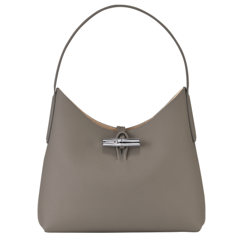 Grey Women's Longchamp Roseau M Leather Shoulder Bags | 3206518-SH