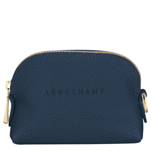 Blue Women's Longchamp Le Foulonné Leather Coin Purses | 0917523-GN