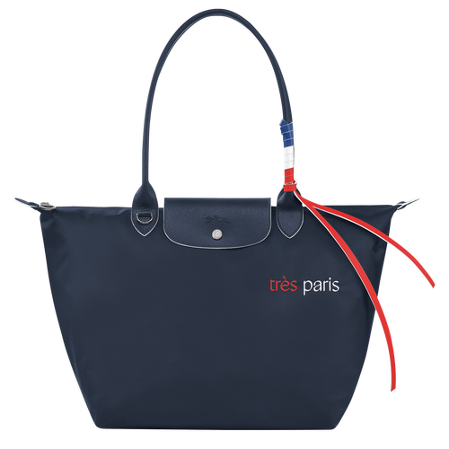 Blue Women's Longchamp Le Pliage Très Paris L Canvas, Recycled canvas Shoulder Bags | 2854671-RU