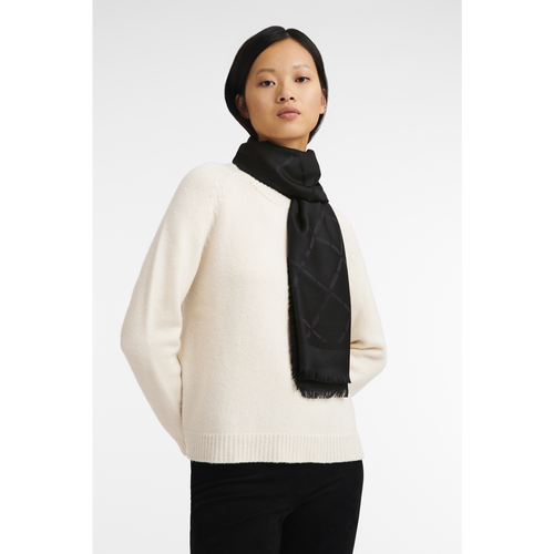 Black Women's Longchamp Fall-Winter 2022 Collection Silk Blend Stoles | 2679815-ZU