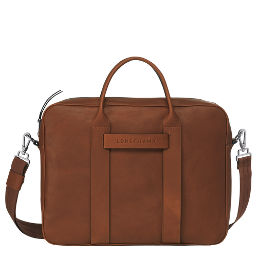 Brown Men's Longchamp 3D M Leather Briefcase | 4795682-RW
