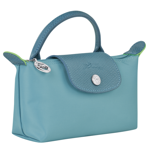 Blue Women's Longchamp Le Pliage Green Canvas, Recycled canvas Pouches | 5612948-EM