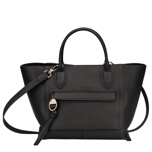Black Women's Longchamp Mailbox M Leather Top-handle Bags | 2417586-GO