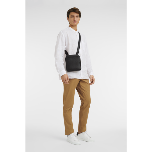 Black Men's Longchamp Le Foulonné S Leather Crossbody Bags | 4537091-NB