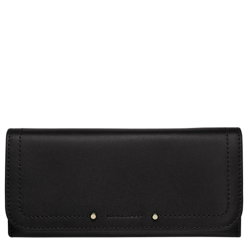 Black Women's Longchamp Long continental Cavalcade Leather Wallets | 1628043-ZX - Exclusive Outlet Sale