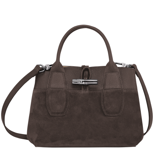 Brown Women's Longchamp Roseau S Leather Top-handle Bags | 3687051-BC