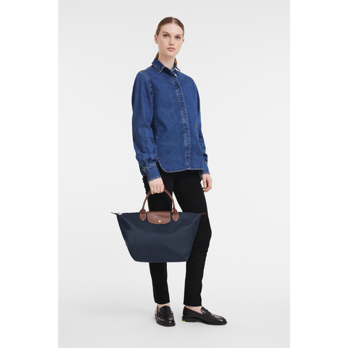 Blue Women's Longchamp Le Pliage Original M Canvas, Recycled canvas Top-handle Bags | 2480367-MR