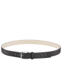 Black Men's Longchamp Le Foulonné Leather Belts | 7930681-HQ