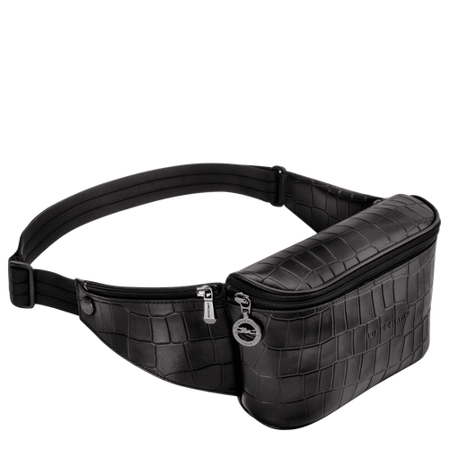 Black Women's Longchamp Croco Block Leather Belt Bags | 6573892-PC
