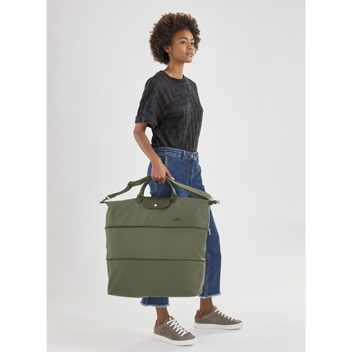 Black Men's Longchamp Le Pliage Green Canvas, Recycled canvas Travel Bags | 1470863-BE