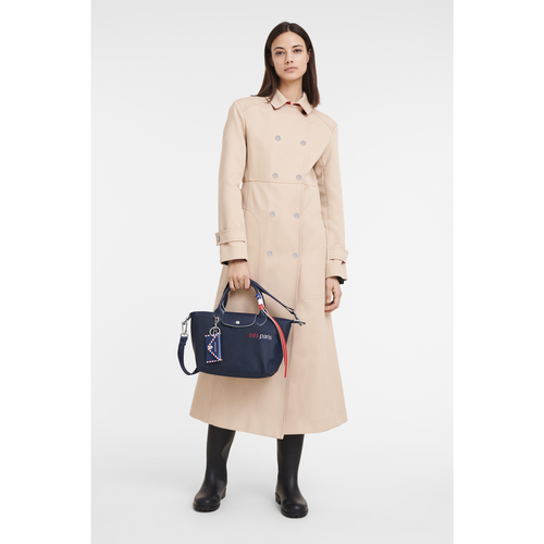 Blue Women's Longchamp Le Pliage Très Paris S Canvas, Recycled canvas Top-handle Bags | 2673081-BX
