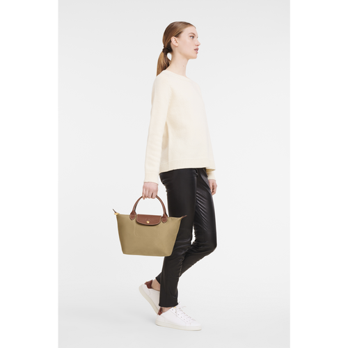 Beige Women's Longchamp Le Pliage Original S Canvas, Recycled canvas Top-handle Bags | 5421806-SN