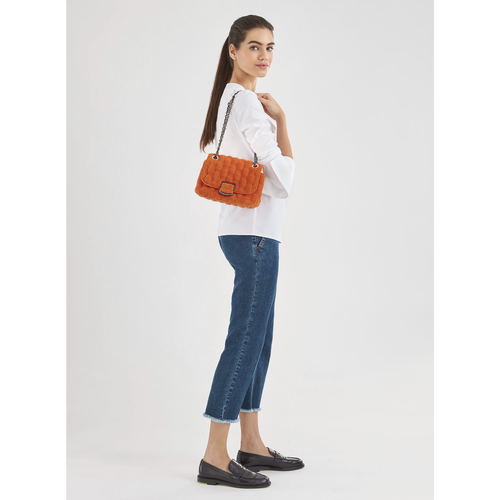 Orange Women's Longchamp Brioche Eponge S Canvas Crossbody Bags | 5236401-XR