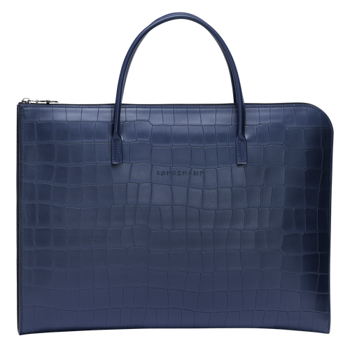 Blue Women's Longchamp Croco Block S Leather Briefcase | 9751806-BX
