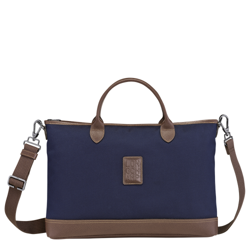 Blue Men's Longchamp Boxford S Canvas Briefcase | 9618057-PD