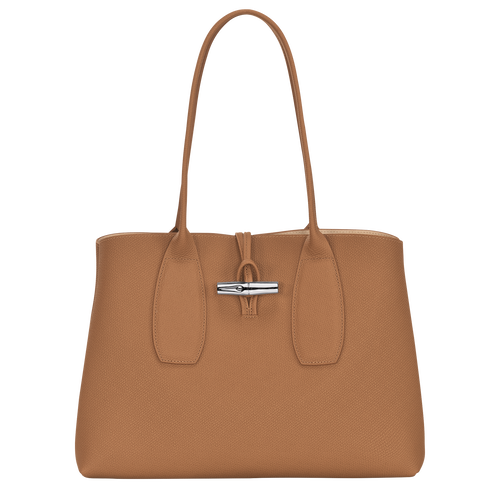 Beige Women's Longchamp Roseau Leather Shoulder Bags | 2796345-CO