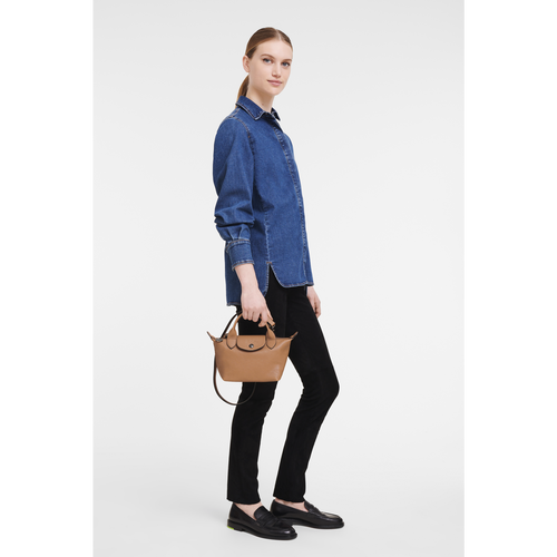 Beige Women's Longchamp Le Pliage Cuir XS Leather Top-handle Bags | 5134209-GI