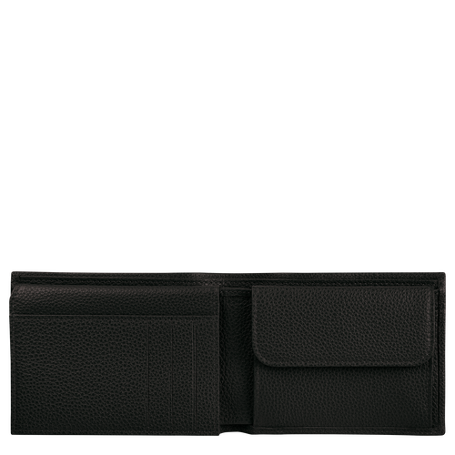Black Men's Longchamp Le Foulonné Leather Wallets | 6520148-WP