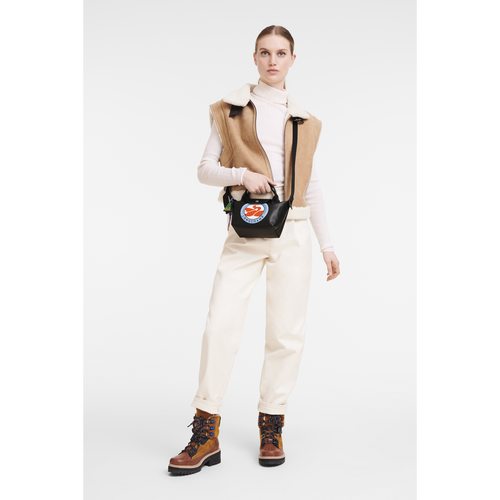 Black Women's Longchamp Le Pliage Cuir XS Leather Top-handle Bags | 0965873-VM