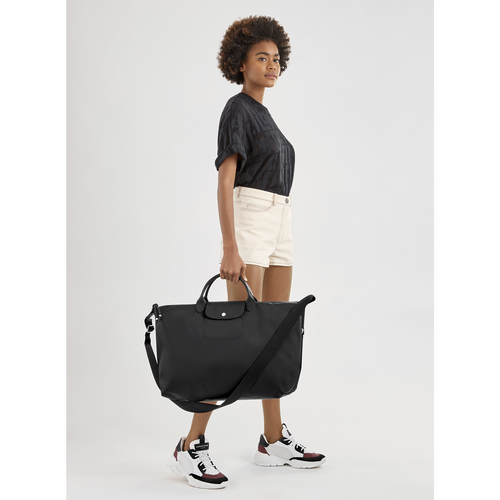 Black Women's Longchamp Le Pliage Energy Canvas, Recycled canvas Travel Bags | 6945837-XK
