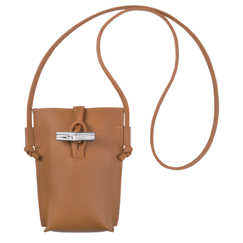 Beige Women's Longchamp Roseau Leather Phone Case | 2547108-QM