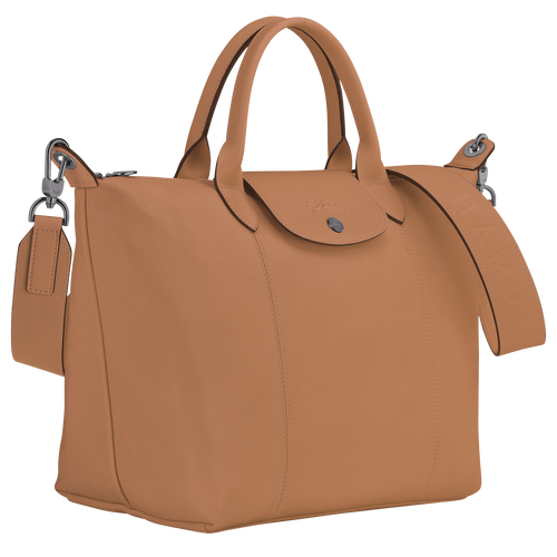 Beige Women's Longchamp Le Pliage Cuir M Leather Top-handle Bags | 6790124-SM